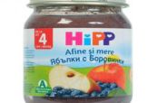 Плодово пюре HIPP 125гр - ябълка и боровинки
