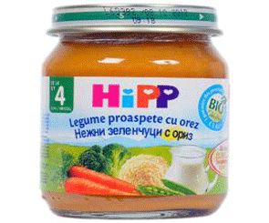 Зеленчуково пюре HIPP - зеленчуци с ориз-125гр
