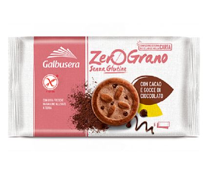 Бисквити Galbusera Zerograno с Какао и Парченца Шоколад Без Глутен 220 гр