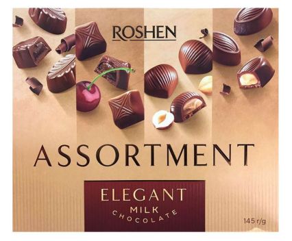 Шоколадови Бонбони Roshen Assortiment Milk Chocolate Elegant 154 г