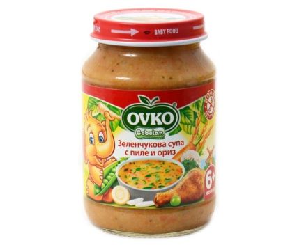Зеленчукова Супа Ovko Пиле и Ориз след 7-ия месец Bebelan 190 г