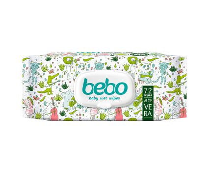 Мокри Кърпички Bebo Плътни с Екстракт от Алое Вера 72 бр.