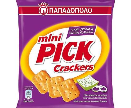 Крекери Papadopoulos Mini Pick Сметана и Лук 70 г