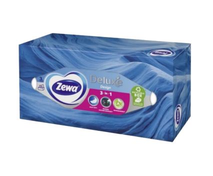 Кърпи за лице и ръце 3пл Zewa Deluxe Design цветя  90бр