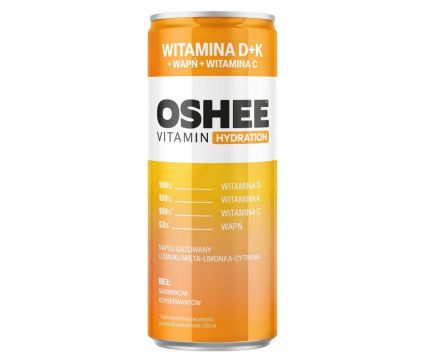 Газирана Напитка Oshee Vitamin Energy с Витамин D+К вкус Мента, Лимон и Лайм кен 250 мл