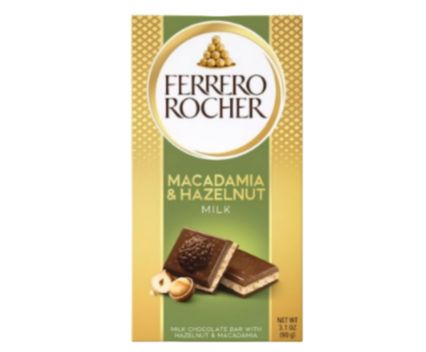 Млечен Шоколад Ferrero Rocher с Лешници и Макадамия 90 г