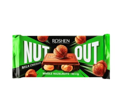 Млечен Шоколад Roshen Nut Out с Цели Лешници 90 г