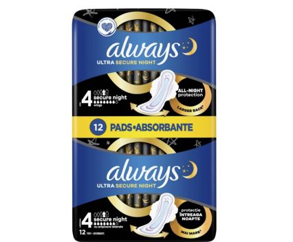 Дамски Превръзки Always Ultra Secure Night 12 бр