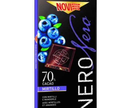 Черен Шоколад Novi Nero Боровинки и Бадем 75 г