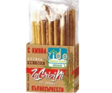 Пълнозърнести Гризини Zido с Лимец и Киноа 180 г