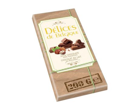 Млечен шоколад с лешници Delices de Belgique 200гр S