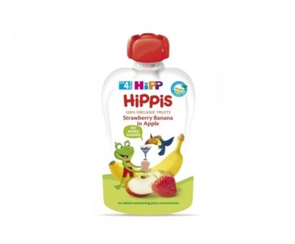 Био плодова закуска ягода, банан и ябълка HIPP 100 г 4м+