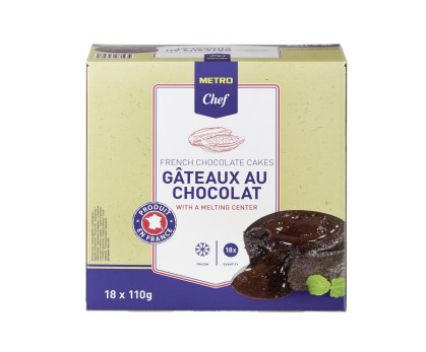 Замразено Шоколадово суфле Metro Chef Gâteau au Chocolat 18 бр х 110 г