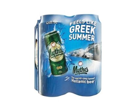 Бира Mythos 4.7% Кен 4 бр x 500 мл