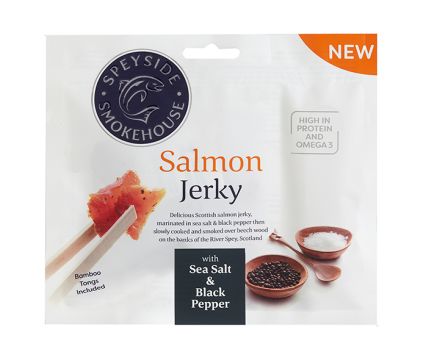 Сушена сьомга Морска сол и Черен пипер Speyside Smokehouse Salmon Jerky Sea Salt & Black Pepper 30гр WW