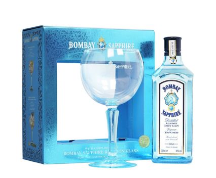 Джин Bombay Sapphire London 700 мл + Коктейлна Чаша