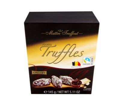 Шоколадови трюфели с пълнеж от крем и бял шоколад Maitre Truffout 145гр