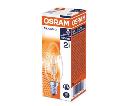 Халогенна крушка Osram E14 30W 1бр - свещ