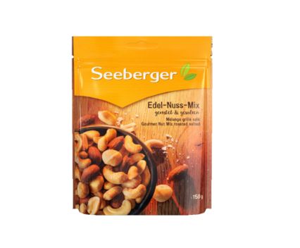 Гурме микс от печени и осолени ядки и опушени бадеми Seeberger 150гр