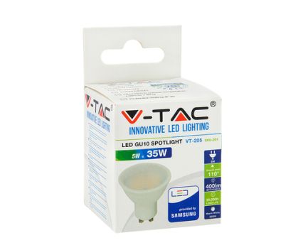 LED крушка V-Tac GU10 5W 400LM Spotlight Day White 4000K 1бр