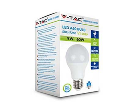 LED крушка V-Tac E27 9W 806LM Warm White 2700K 1 бр