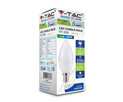 LED крушка V-Tac Е14 5.5W 470LM Свещ Warm White 2700K 1бр