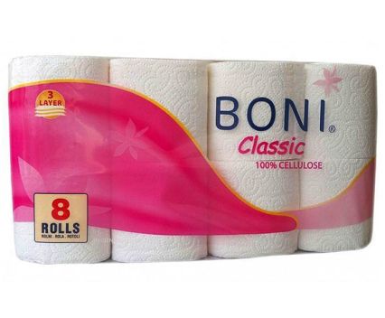 Тоалетна хартия BONI Classic 3пл. 8 бр