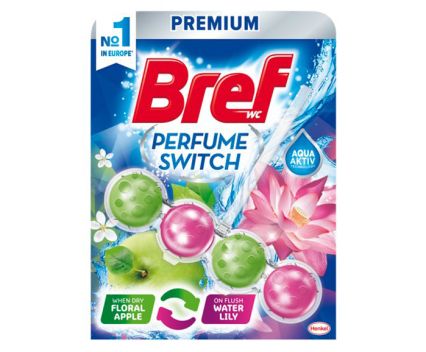 Ароматизатор за Тоалетна Bref Perfume Switch Водна Лилия и Ябълка 50 г