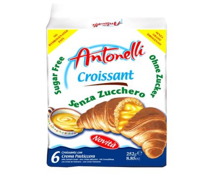 Кроасани с крем пастичера без захар Antonelli 6x42 г