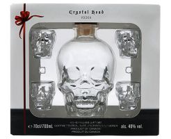 Водка Crystal Head + 4 шот чаши 0,7л