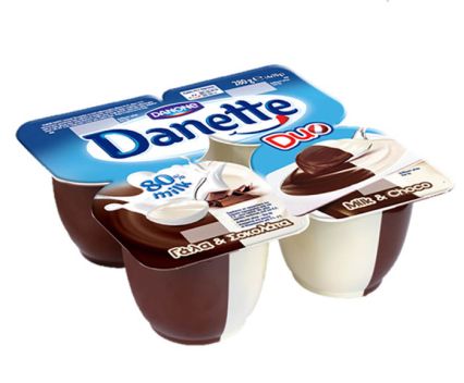 Млечен Десерт Danette Duo Мляко и Шоколад 4 x 70 г