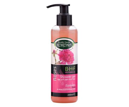 Душ гел за копринена кожа Роза Kokona B.H.F. Botanica 200мл K