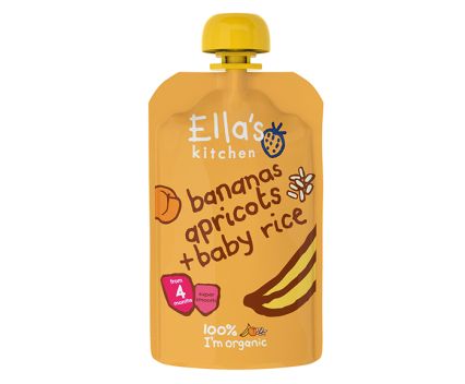 Био пюре Оризова закуска с Банан и Кайсия Ella's Kitchen, 4 месеца 120гр
