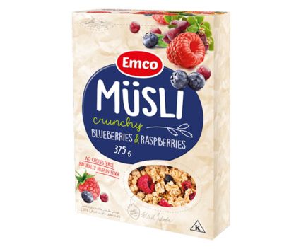 Мюсли Emco с боровинки и малини 375 г
