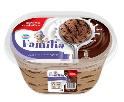 Сладолед Familia Какао с Какаов Сироп 505 г