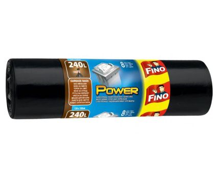 Торби за Смет Fino Power 240 л 8 бр Черни Плътни