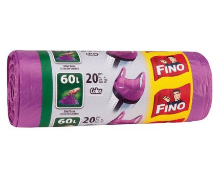 Торби за смет с дръжки Fino 60 л 20 бр лилави