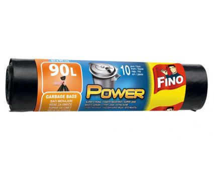 Торби за смет Fino Power 90 л 10 бр черни плътни