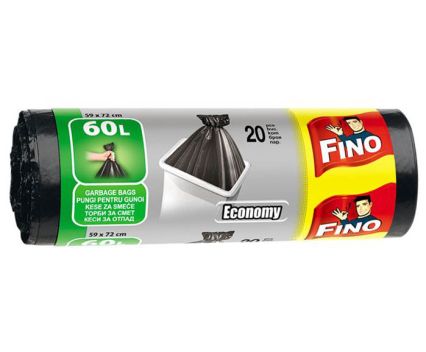 Торби за смет Fino Economy 60 л 20 бр черни