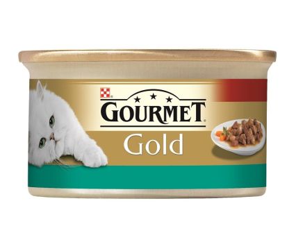 Котешка храна хапки в сос сьомга и пиле Gourmet Gold 85 г
