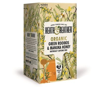 Био Чай Heath & Heather Зелен Ройбос и Мед от Манука 20 бр х 2 г