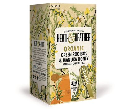 Био чай Heath & Heather зелен ройбос и мед от манука 20бр х 2г