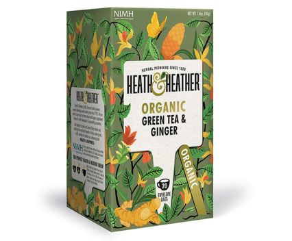 Био чай Heath & Heather зелен чай и джиндър 20бр х 2г