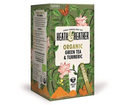 Био чай Heath & Heather зелен чай с куркума 20бр х 2г
