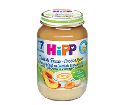 Пюре с Праскова, Кайсия, Извара Hipp, след 7 м. 160 г