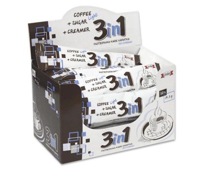 Jordani Light 3в1 безкофеиново кафе, захар, сметана 20бр х 17.5гр - кутия