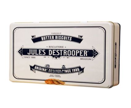 Маслени + бадемови бисквити Jules Destrooper 350гр - метална ретро кутия