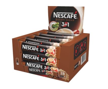 Разтворимо Кафе Nescafe 3in1 Brown Sugar Кутия 28 бр x 16.5 г