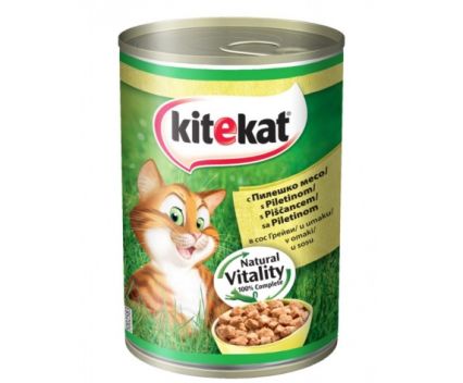 Котешка храна с пиле Kitekat консерва 400 г