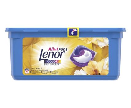 Капсули за пране Lenor All in 1 Pods Gold Orchid за цветно пране 28 бр